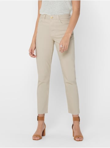 ONLY Straight Fit Jeans Raw High Waist Denim Pants ONLEMILY in Beige