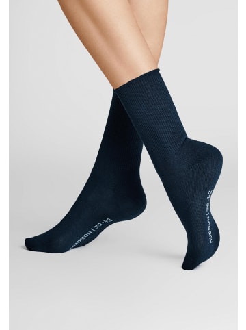 Hudson Socken Relax Soft druckfreier Bund in Marine
