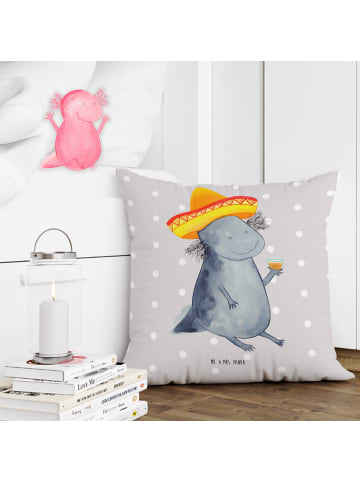 Mr. & Mrs. Panda Sofa Kissen Axolotl Tequila ohne Spruch in Grau Pastell