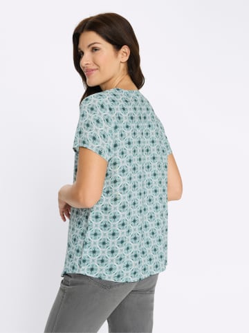 Sieh an! Schlupfbluse in jade-ecru-bedruckt