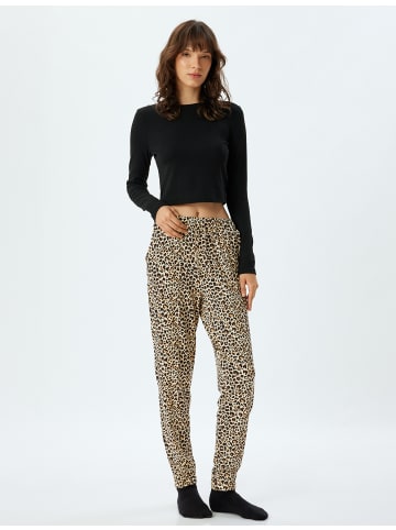 KOTON Schlafanzug-Strickhosen in Leopardenmuster