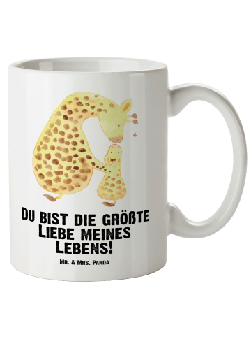 Mr. & Mrs. Panda Große Tasse Giraffe Kind mit Spruch in Weiß