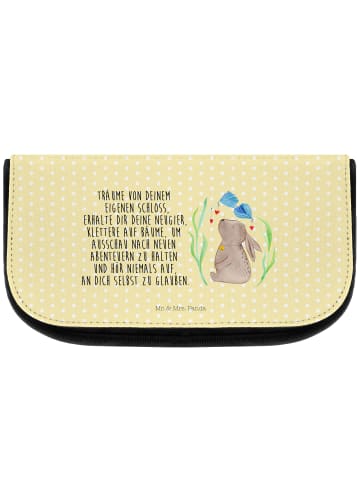 Mr. & Mrs. Panda Waschbeutel Hase Blume mit Spruch in Gelb Pastell