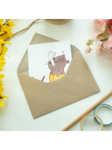 Mr. & Mrs. Panda valentinstagskarte Saunameister Herz ohne Spruch in Weiß