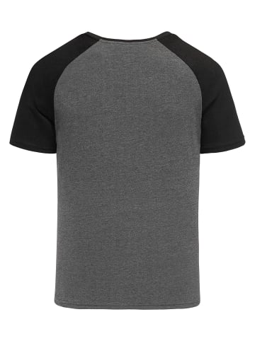 Humy T-Shirt 2er Set mit Raglanärmeln im Colorblock Design in Anthrazit