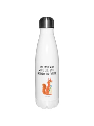 Mr. & Mrs. Panda Thermos Eichhörnchen Blume mit Spruch in Weiß
