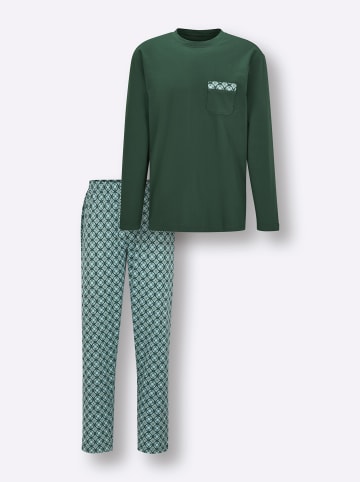WITT WEIDEN Schlafanzug in moos-jade-bedruckt