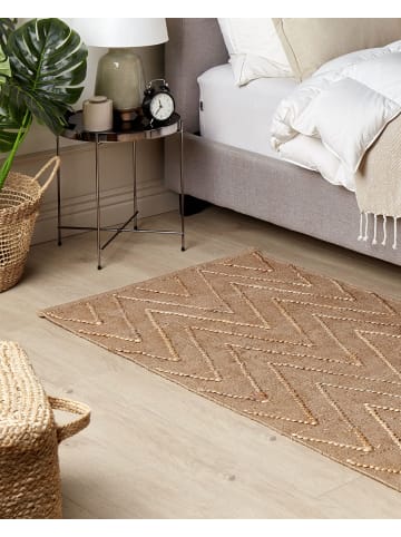 Beliani Geflochtener Teppich DADAY in Beige - (W) 80 x (H) 80 x (L) 150 cm