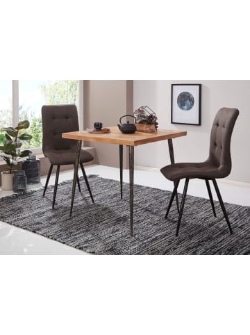 FineBuy Esstisch in Braun / Akazie / 80x80x76