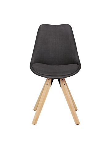 KADIMA DESIGN Esszimmerstühle 2er-Set | Stoff, Holzbeine, Skandinavischer Stil in Anthrazit