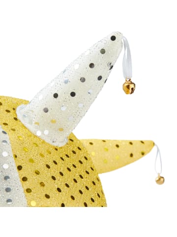 tectake Narrenkappe mit weißen und goldenen Feldern, gelb/weiß