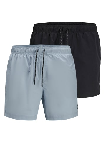 Jack & Jones Badeshorts 2er Pack in Schwarz/Grau