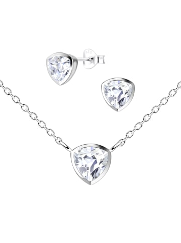 Alexander York Schmuckset 6 mm TRILLION ZIRKONIA in 925 Sterling Silber, 4-tlg.