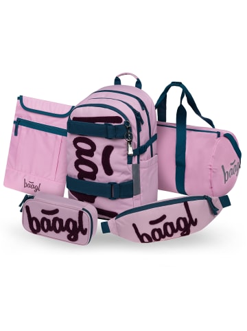 BAAGL 5-tlg. Set: Schulrucksack Skate in Violett Rose