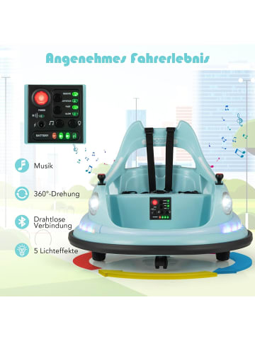COSTWAY 12 V Kinder Elektro Autoscooter drehbar 2 in 1 in Türkis