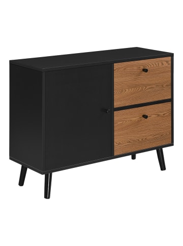 en.casa Sideboard Gislaved in Schwarz (H)62.5cm (B)80cm (T)30cm