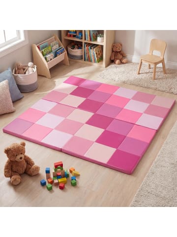 COSTWAY 2 tlg. Krabblematte Baby faltbar 144 x 144 cm in Rosa