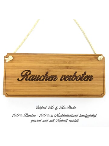 Mr. & Mrs. Panda Wandschild Rauchen verboten mit Spruch in Keine Angabe