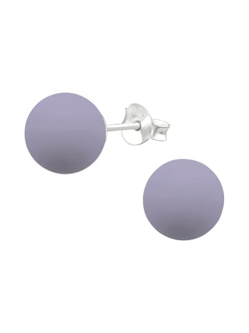 Alexander York Ohrringe, Ohrstecker PERLE classic 8 mm I lila in 925 Sterling Silber, 2-tlg. in silver