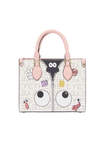 myMo Women Handbag in White Pink