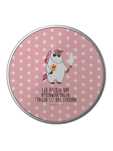 Mr. & Mrs. Panda Kaffeedose Einhorn Woodstock mit Spruch in Rot Pastell