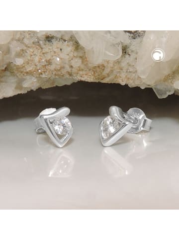 Gallay Ohrstecker Ohrring 7x5mm dreieckig glänzend mit Zirkonia Silber 925 in silber