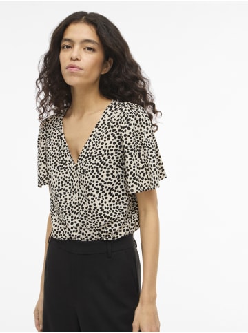 Vila Bluse in beige schwarz