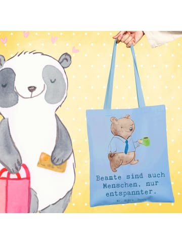 Mr. & Mrs. Panda Schultertasche Beamtin Entspannt mit Spruch in Sky Blue