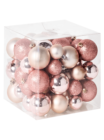 Beliani Weihnachtsbaumkugeln TYIN in Rosa