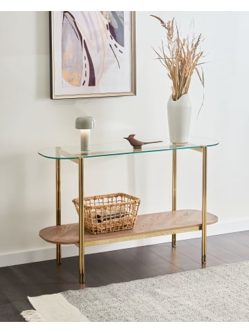 Beliani Konsolentisch LOVELL in Gold/Braun - (W) 120 x (H) 76 x (L) 41 cm
