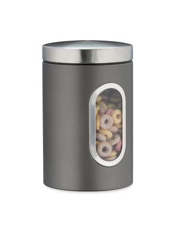 relaxdays 2x Vorratsdose in Grau - 1,4 l