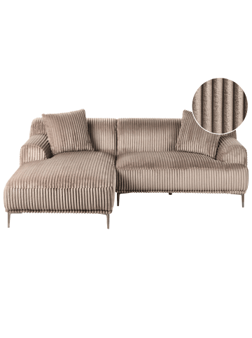 Beliani Ecksofa STENUM in Braun/Messing - (W) 242 x (H) 80 x (L) 168 cm