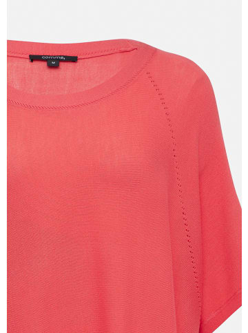 comma Strickpullover kurzarm in Pink-rot