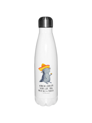 Mr. & Mrs. Panda Thermosflasche Axolotl Tequila mit Spruch in Weiß