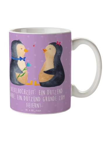 Mr. & Mrs. Panda Tasse 12 Hochzeitstag Nickelhochzeit mit Spruch in Lavendeltraum