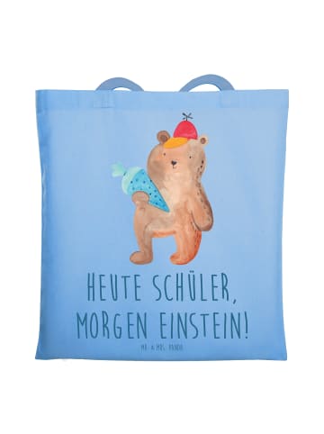 Mr. & Mrs. Panda Umhängetasche Schulanfang Inspiration mit Spruch in Sky Blue