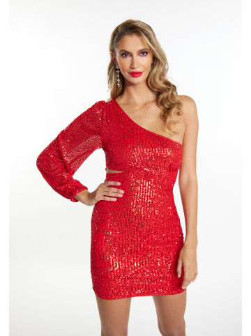 faina Damen One Shoulder-Minikleid in Rot
