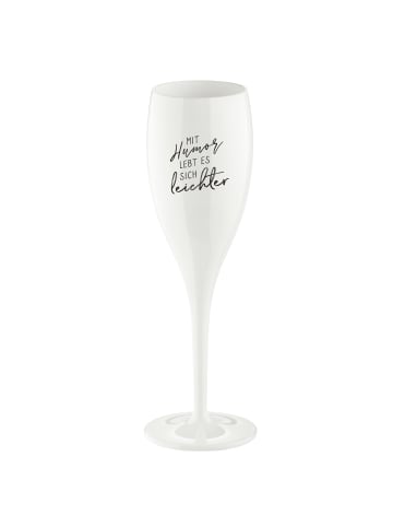 koziol CHEERS No. 1 MIT HUMOR - Glas 100ml mit Druck in cotton white