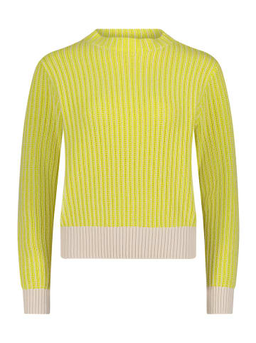 BETTY & CO Strickpullover mit Strickdetails in Cream/Yellow