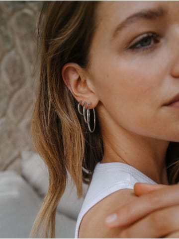 PURELEI 3tlg. 3er-Set Creolen Echo in Silver