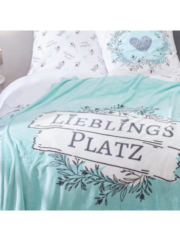 termana Traum&Trend Decke / Fleecedecke "Lieblingsplatz " in Mint