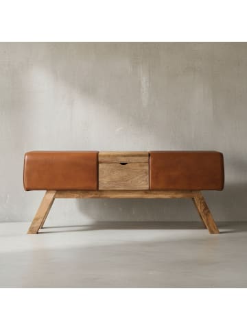 KADIMA DESIGN Turnbock | Echtleder, 120x29x53cm, Braun, Aufbewahrung