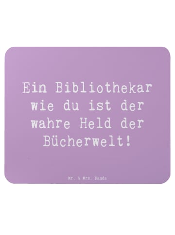 Mr. & Mrs. Panda Mousepad Spruch Bibliothekar Held mit Spruch in Lavendeltraum