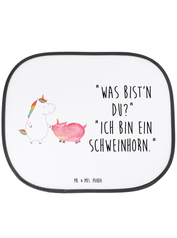 Mr. & Mrs. Panda sonnenschutz Einhorn Schwein mit Spruch in Weiß