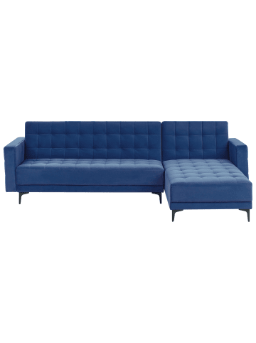 Beliani 2-tlg Ecksofa ABERDEEN in Blau/Schwarz