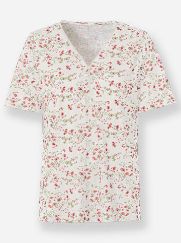 WITT WEIDEN Kurzarmshirt in ecru-hellrosé-gemustert