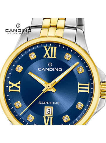 Candino Analog-Armbanduhr Candino Elegance silber, gold mittel (ca. 34mm)
