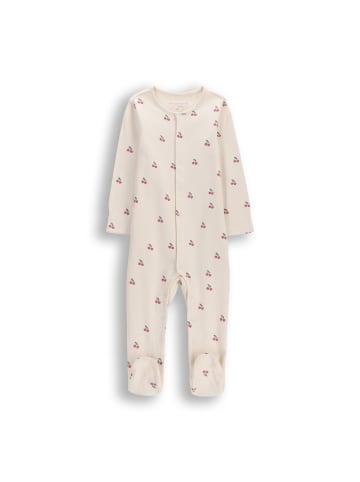 Coccodrillo Baumwollstrampler mit langen Ärmeln in ecru