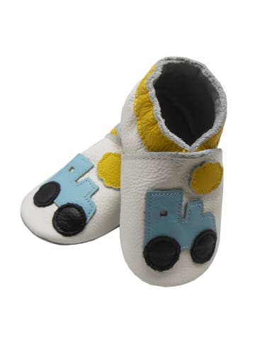 Bemesu Baby Krabbelschuhe aus Leder, weiche Lauflernschuhe mit rutschfester Sohle 