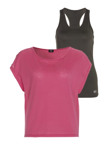 H.I.S. Trainingsshirt in anthrazit, rosa